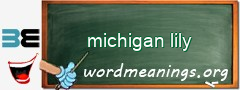 WordMeaning blackboard for michigan lily